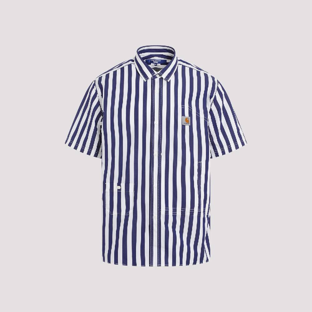 JUNYA WATANABE  Camicia a Righe Cotone Junya Watanabe - Bianco/Marina Vendita Economica