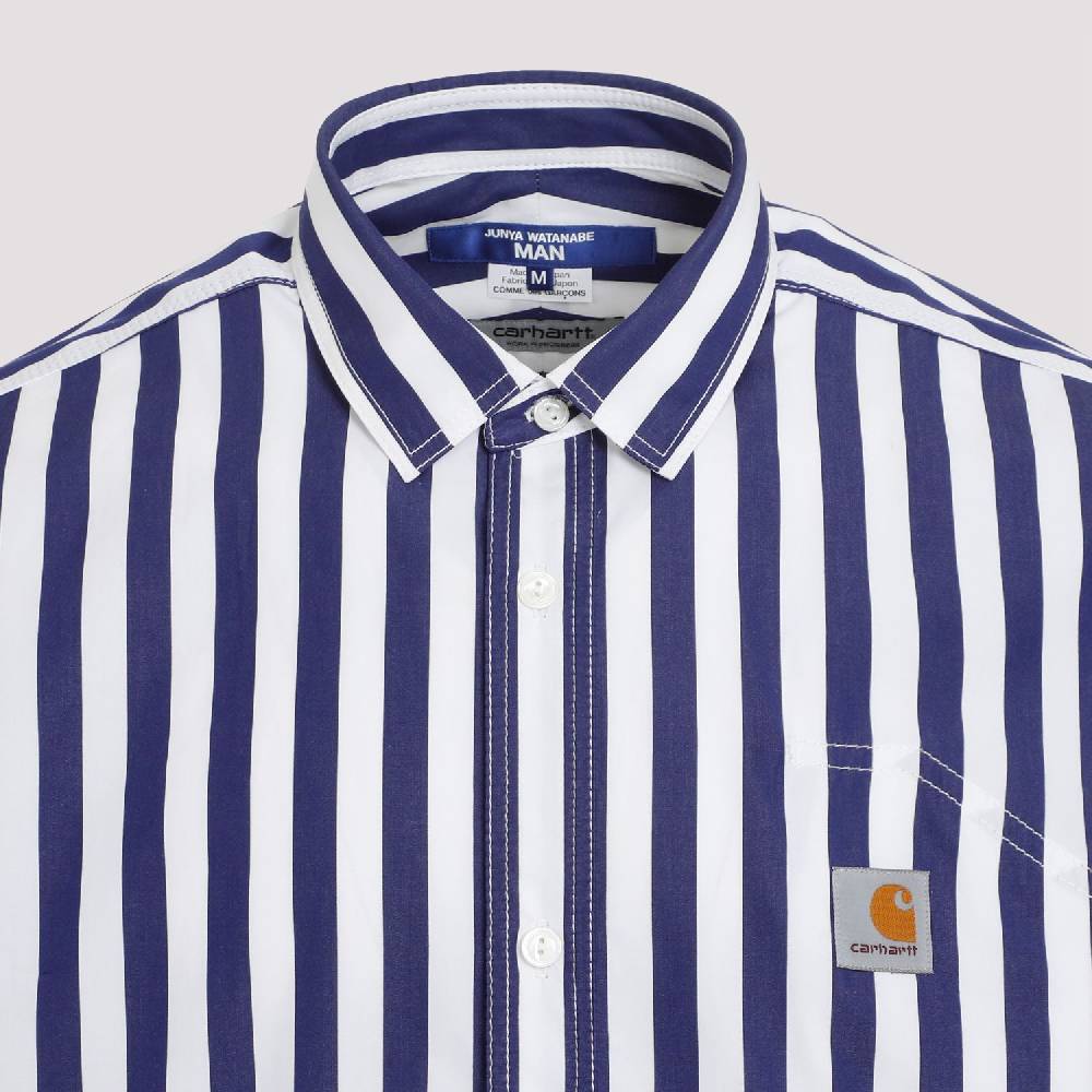 JUNYA WATANABE  Camicia a Righe Cotone Junya Watanabe - Bianco/Marina Vendita Economica
