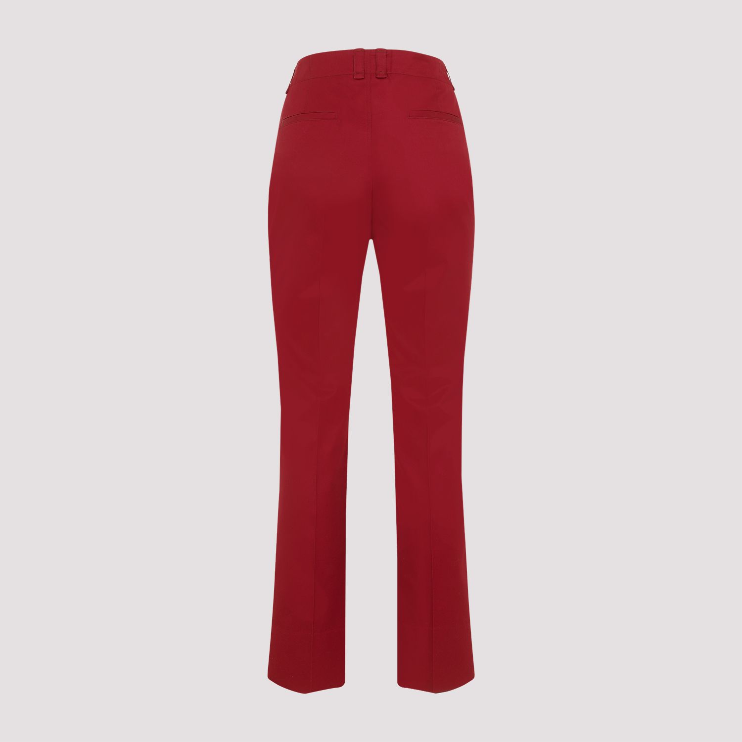 SAINT LAURENT  Pantaloni Donna Cotone Rosso a Vita Alta Saint Laurent Moda