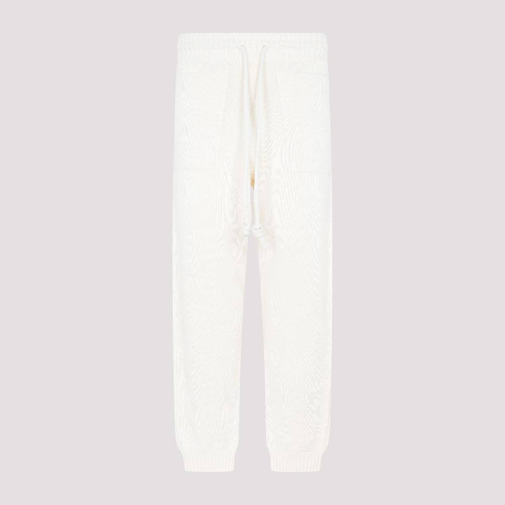 OFF-WHITE  Pantaloni Maglia Diag in Cotone Beige Off-White Italia