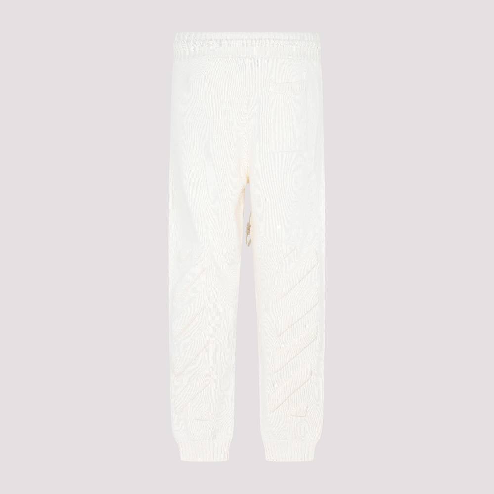 OFF-WHITE  Pantaloni Maglia Diag in Cotone Beige Off-White Italia