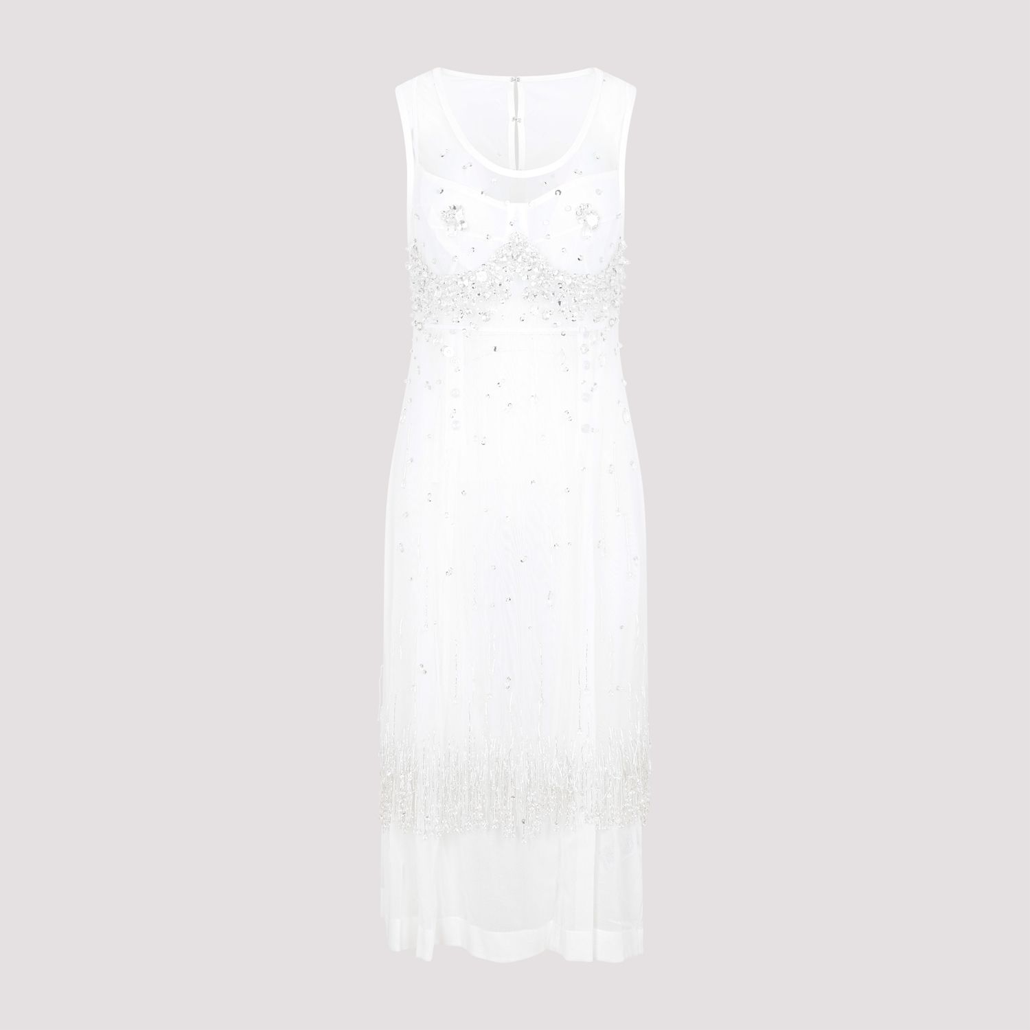 BOTTEGA VENETA  Abito Frange e Cristalli Bianco Bottega Veneta 2025