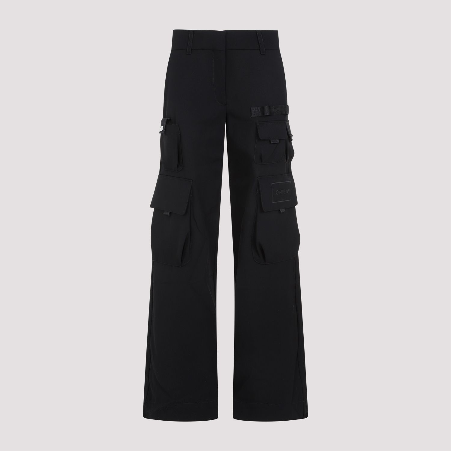 OFF-WHITE  Pantaloni Cargo in Lana Vergine Off-White per Donna Soddisfazione Garantita