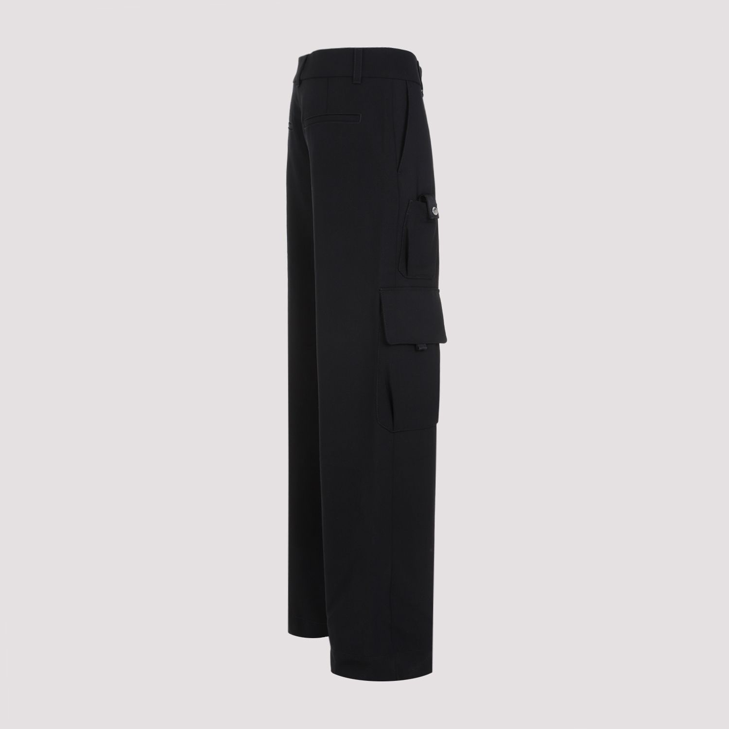 OFF-WHITE  Pantaloni Cargo in Lana Vergine Off-White per Donna Soddisfazione Garantita