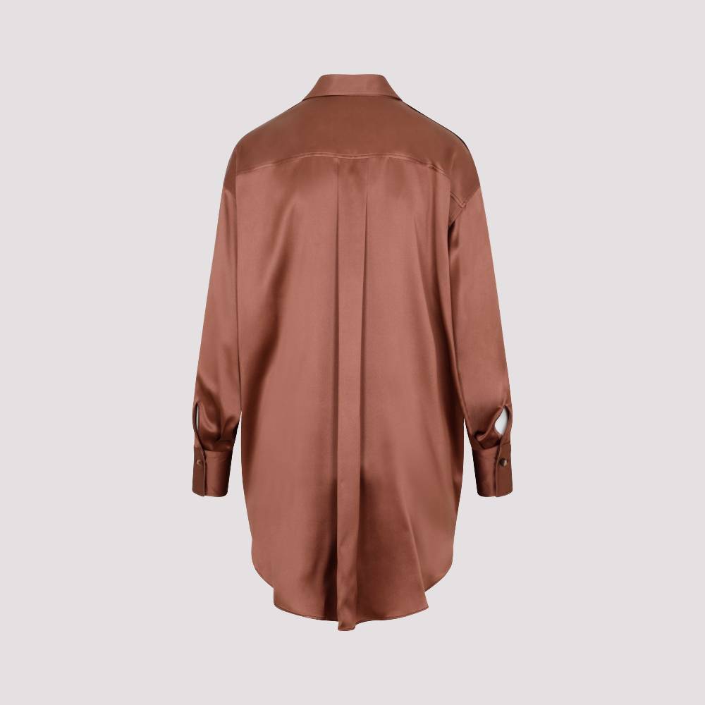BRUNELLO CUCINELLI  Camicia Marrone in Seta Brunello Cucinelli da Donna Spedizione gratuita