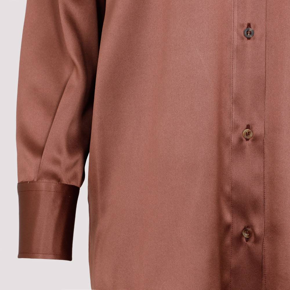 BRUNELLO CUCINELLI  Camicia Marrone in Seta Brunello Cucinelli da Donna Spedizione gratuita