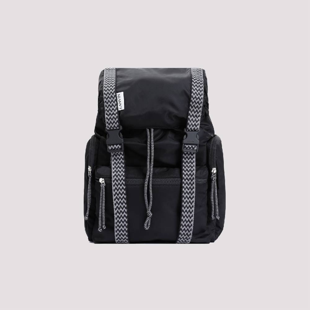 LANVIN  Zaino LANVIN Curb in Nylon Nero con Spallacci Regolabili Shopping Online