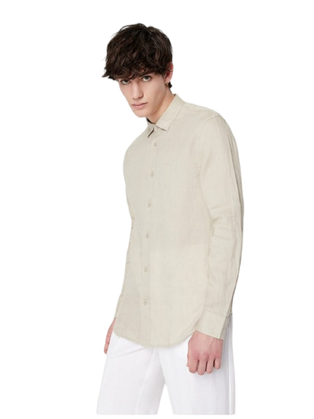 ARMANI EXCHANGE  Camicia di Lino Beige Uomo Armani Exchange Offerta San Valentino