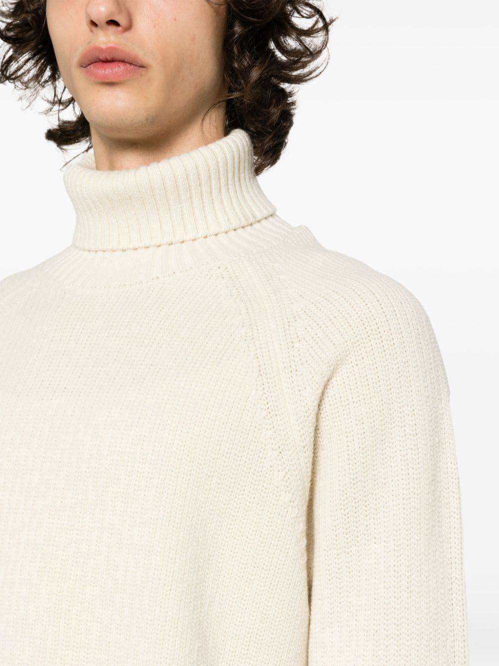 TEN C  Maglione Dolcevita Bianco da Uomo TEN C 100% Lana 2025