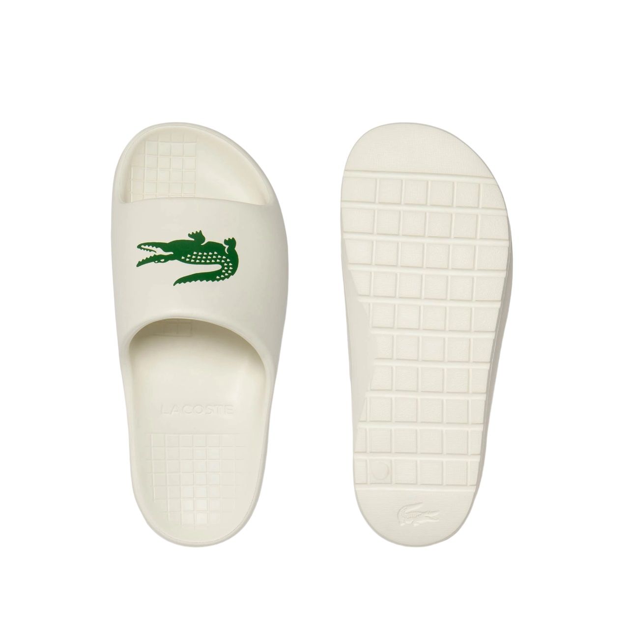LACOSTE  Sandali Slide Lacoste Crema da Uomo - 100% Poliestere Vendita