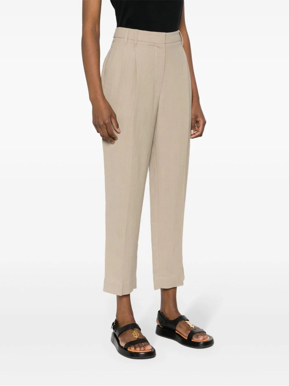 BRUNELLO CUCINELLI  Pantaloni Donna in Misto Lino Beige Brunello Cucinelli Promozione
