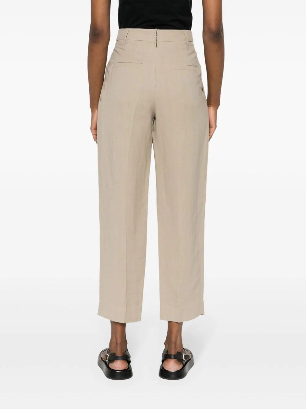 BRUNELLO CUCINELLI  Pantaloni Donna in Misto Lino Beige Brunello Cucinelli Promozione