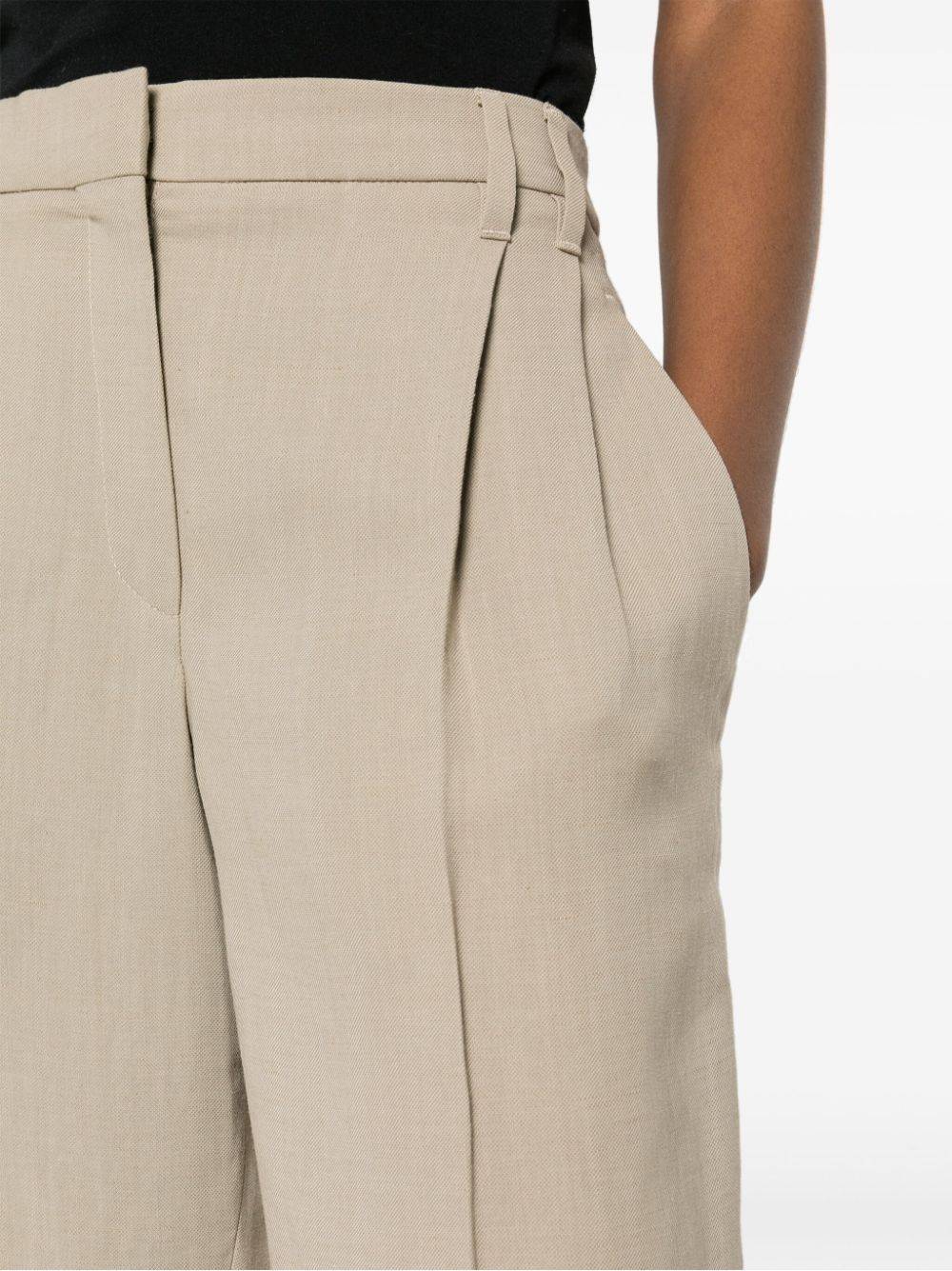 BRUNELLO CUCINELLI  Pantaloni Donna in Misto Lino Beige Brunello Cucinelli Promozione