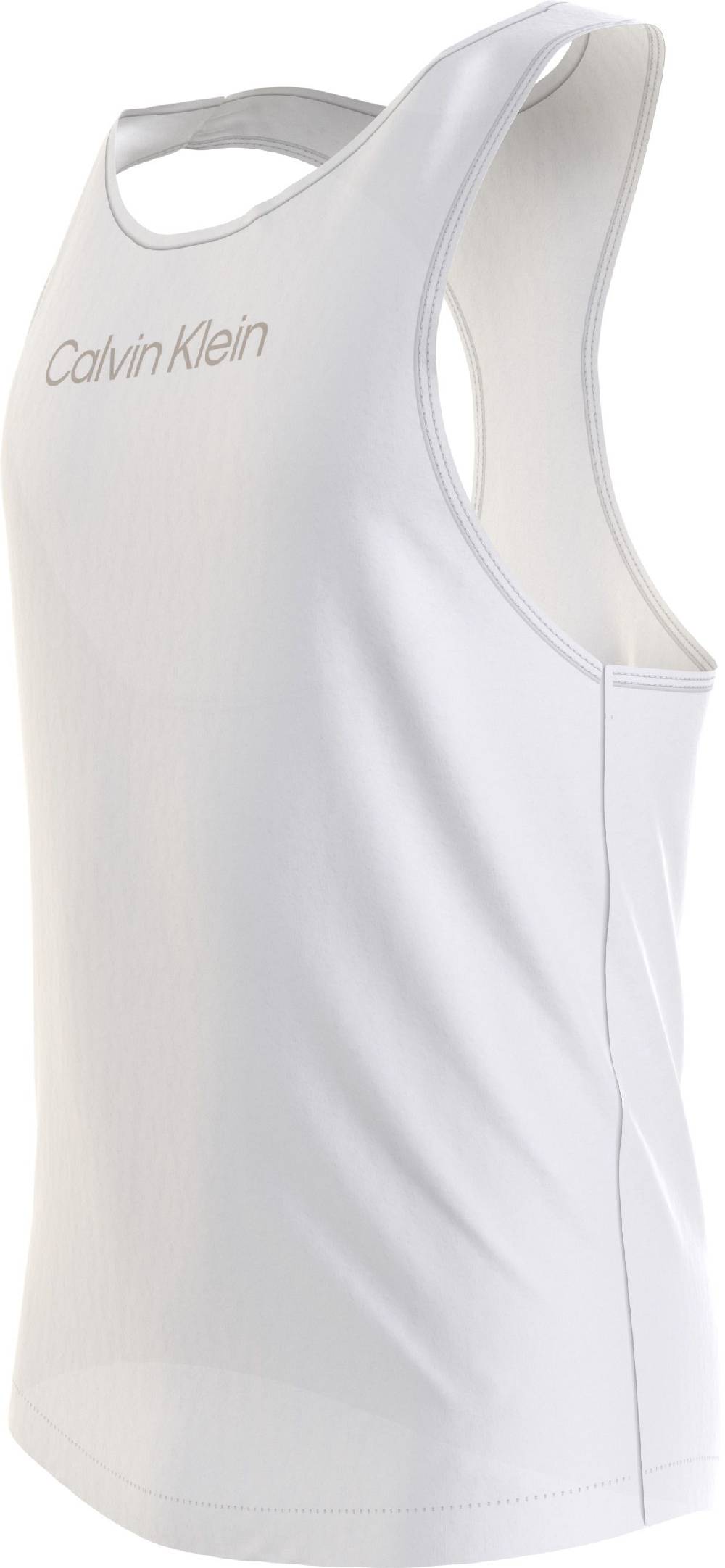 CALVIN KLEIN  T-Shirt Uomo Calvin Klein Bianca in Cotone e Lino Qualità Garantita