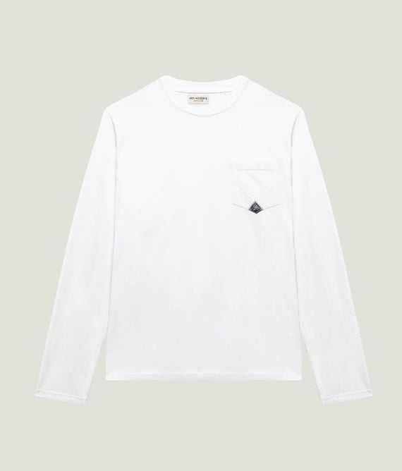 ROY ROGER'S  T-shirt Bianca in Cotone Roy Roger's con Tasca Convenienza