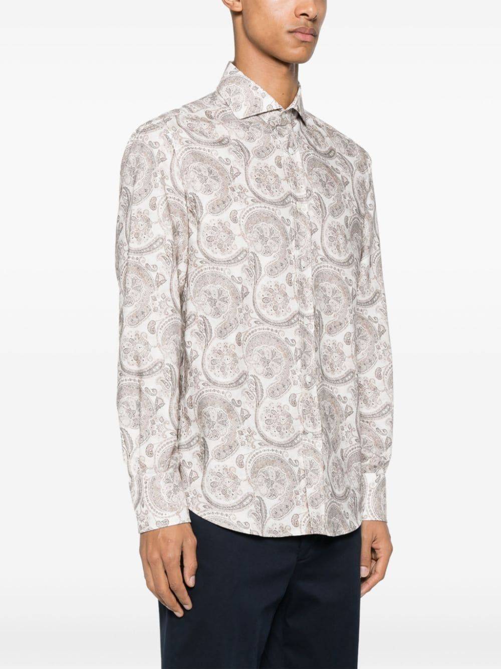 BRUNELLO CUCINELLI  Camicia Uomo Cotone Beige Brunello Cucinelli Offerta
