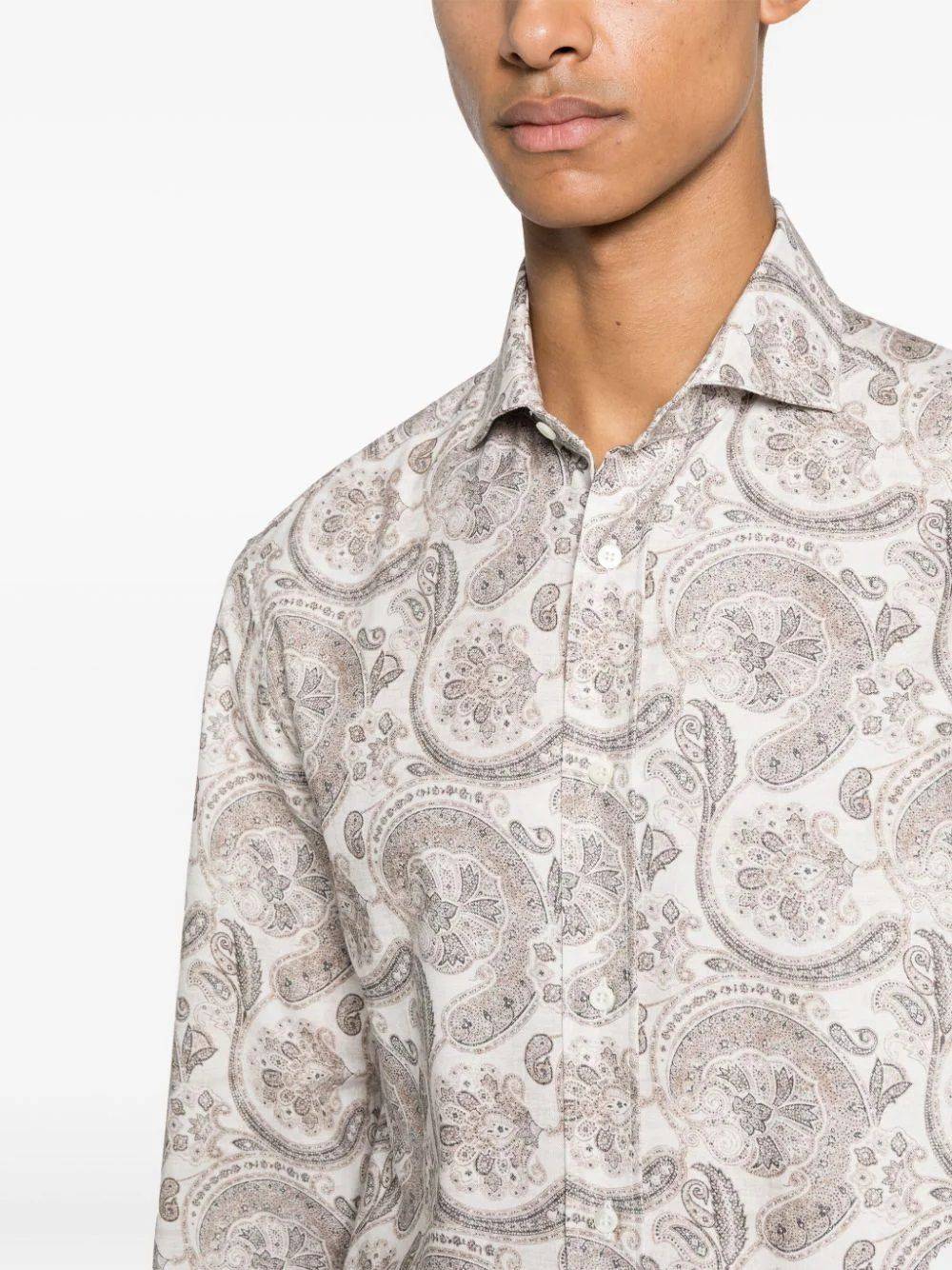 BRUNELLO CUCINELLI  Camicia Uomo Cotone Beige Brunello Cucinelli Offerta