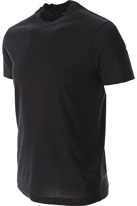 EMPORIO ARMANI  T-Shirt Uomo Emporio Armani in Lyocell e Cotone Nero 2025