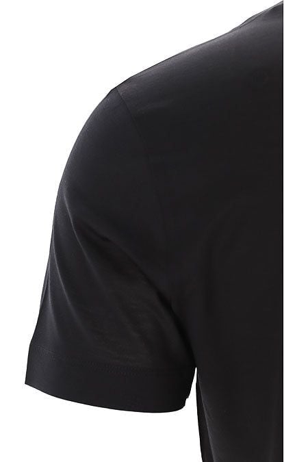 EMPORIO ARMANI  T-Shirt Uomo Emporio Armani in Lyocell e Cotone Nero 2025