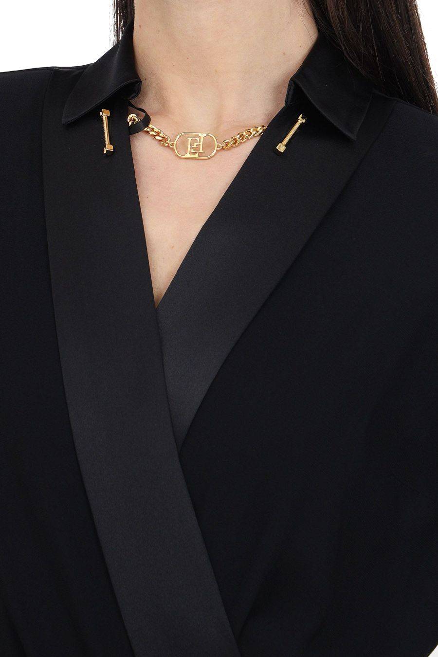 ELISABETTA FRANCHI  Camicia Nera in Viscosa Elisabetta Franchi Donna 2025