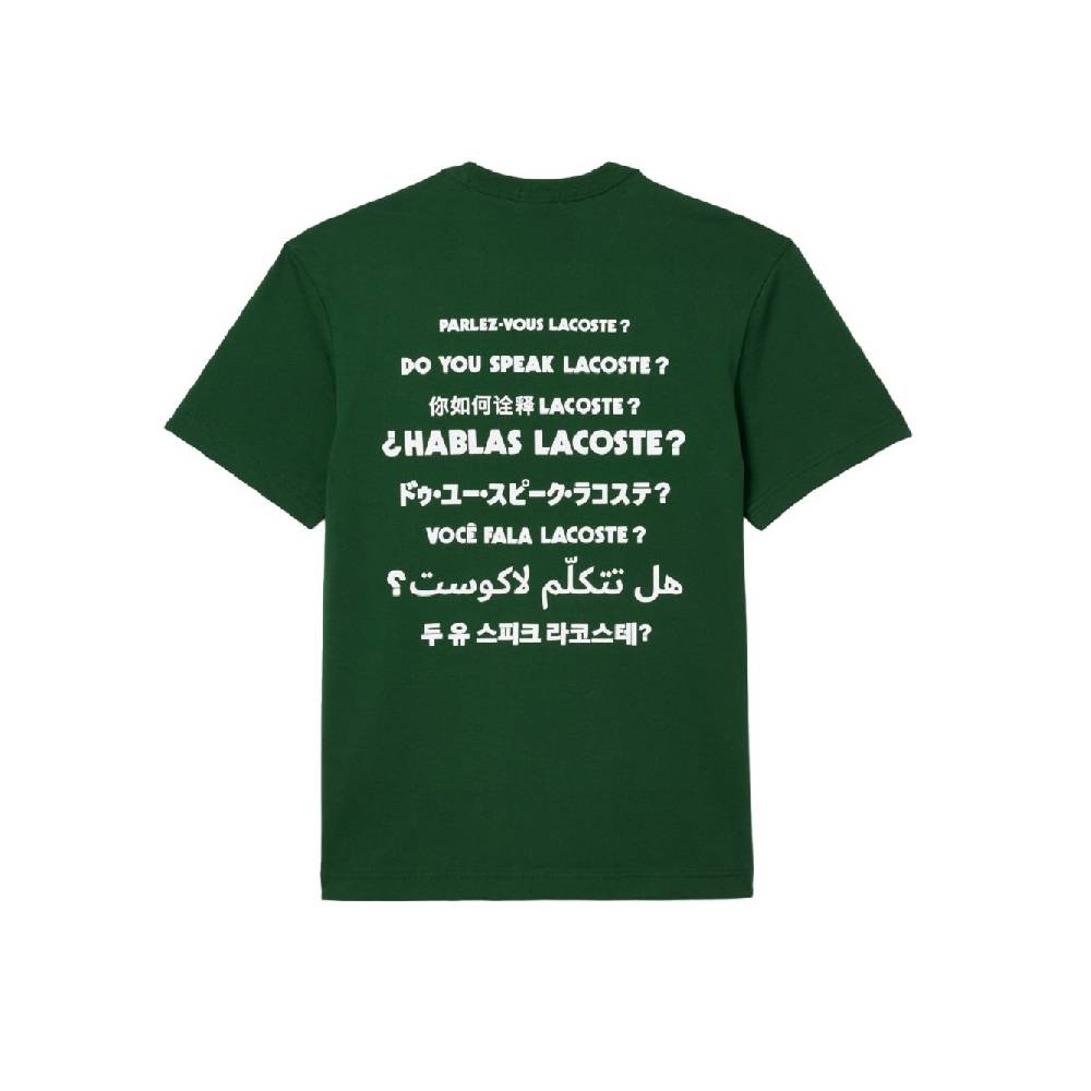 LACOSTE  T-Shirt Lacoste Verde in Cotone - Abbigliamento Casual Uomo Spedizione Gratuita