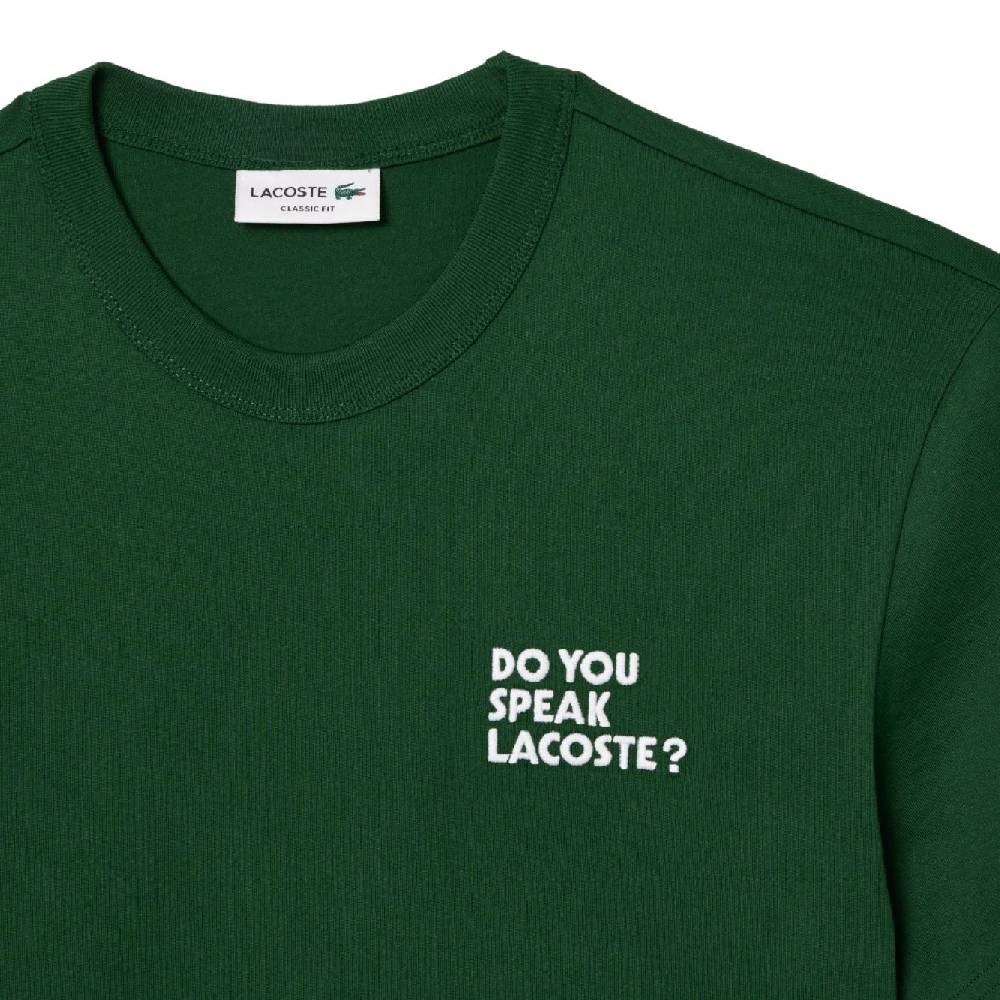 LACOSTE  T-Shirt Lacoste Verde in Cotone - Abbigliamento Casual Uomo Spedizione Gratuita