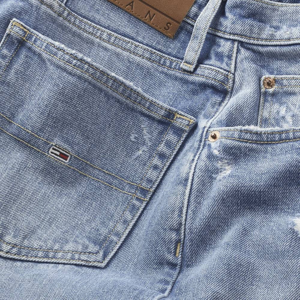 TOMMY JEANS  Jeans Mom Tommy in Cotone Elasticizzato Blu da Donna Affare Del Giorno