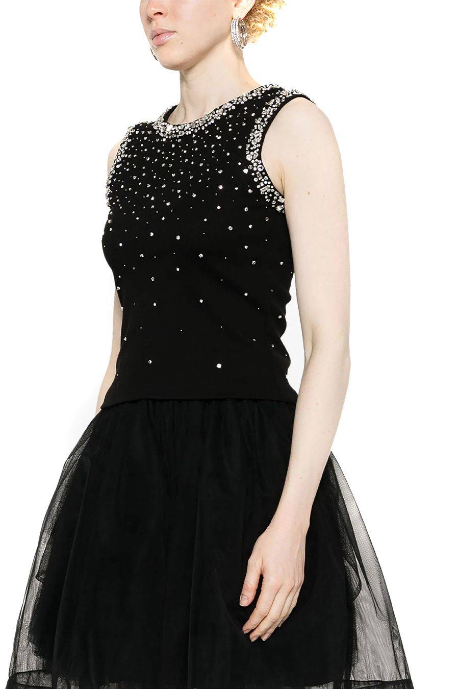 DES PHEMMES  Maglia Nera in Cotone DES PHEMMES per Donna - DP613110 Saldi Di Fabbrica