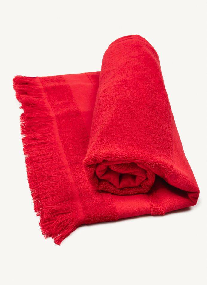 COLMAR  Asciugamano da Spiaggia Rosso in Cotone Unisex Colmar con Frange Nuova