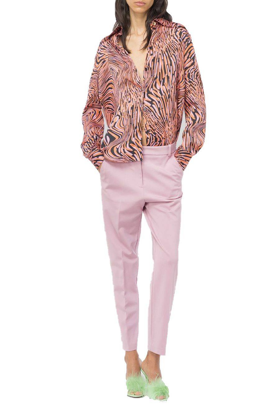PINKO  Pantaloni Elasticizzati PINKO in Viscosa Rosa per Donna Italia