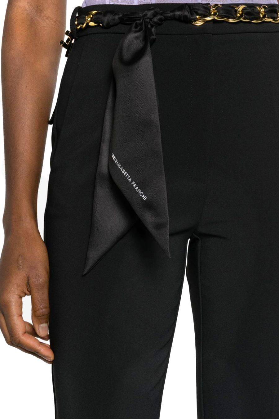 ELISABETTA FRANCHI  Pantaloni Neri in Poliestere Elisabetta Franchi da Donna 2025