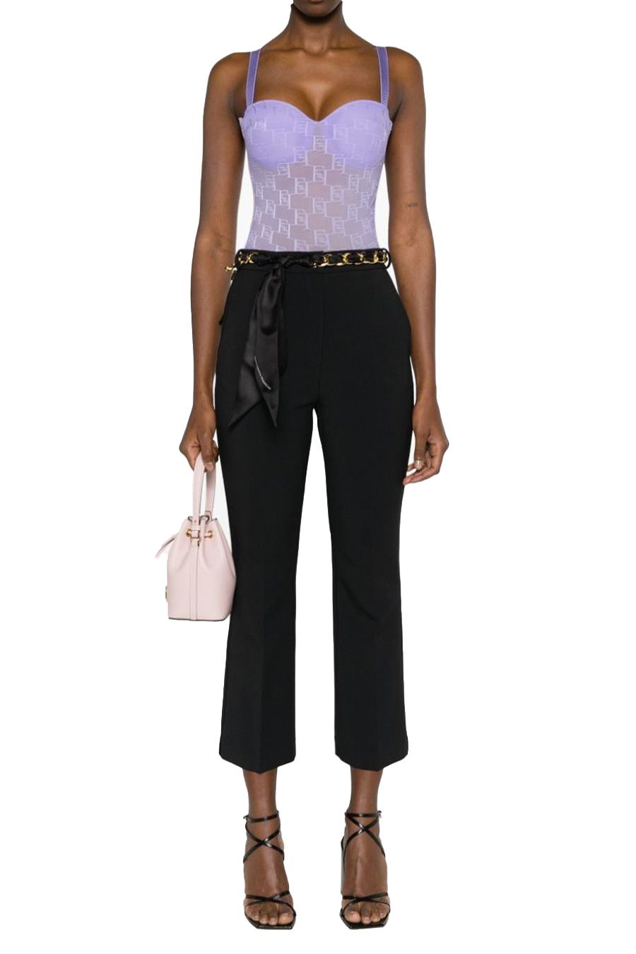 ELISABETTA FRANCHI  Pantaloni Neri in Poliestere Elisabetta Franchi da Donna 2025