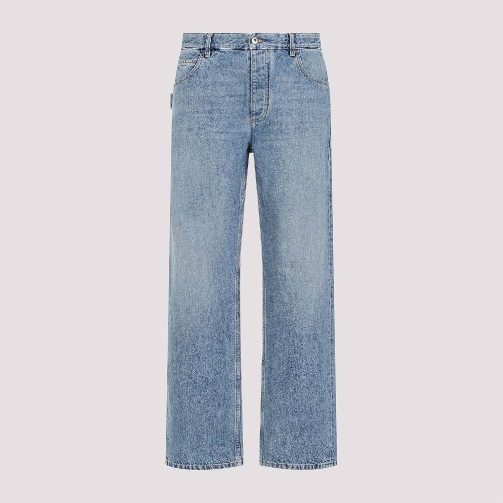 BOTTEGA VENETA  Jeans Dritti in Cotone Blu Medio Uomo Bottega Veneta Nuovo
