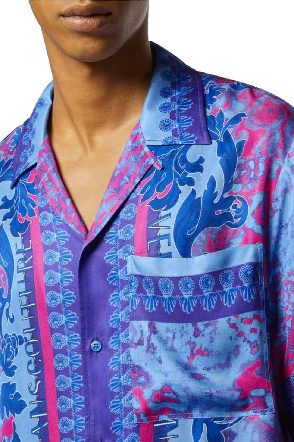 VERSACE JEANS COUTURE  Camicia Uomo Multicolore in Viscosa Versace Jeans Couture Pezzi Unici