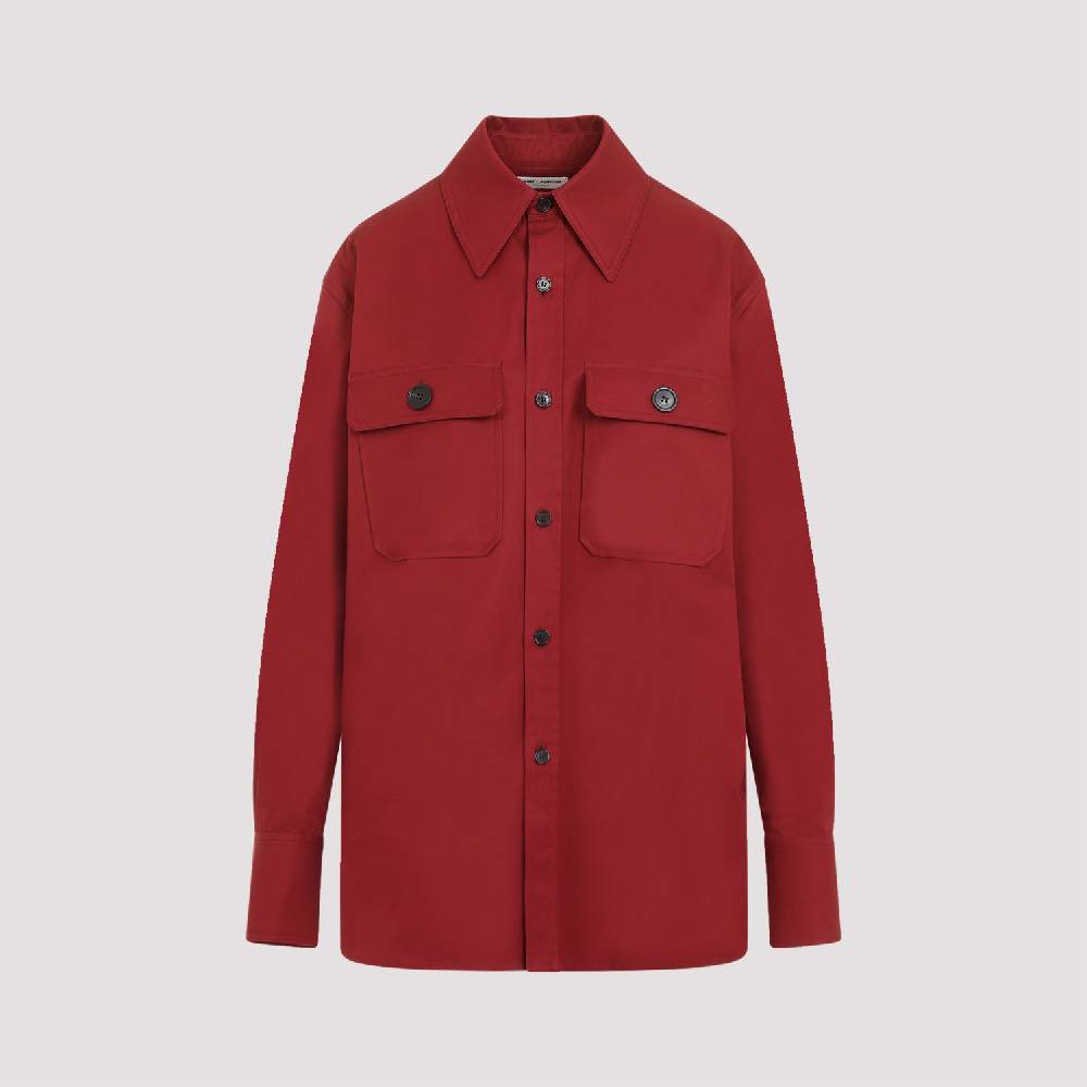 SAINT LAURENT  Camicia Rossa di Cotone Saint Laurent Donna Soddisfazione Garantita