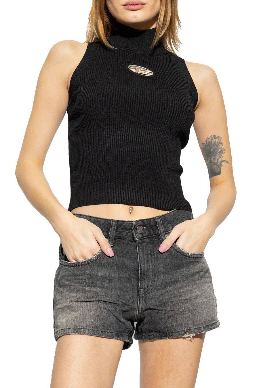 DIESEL  Top Nero in Cotone Diesel da Donna - A13020 0DLAX9XX Negozi Online
