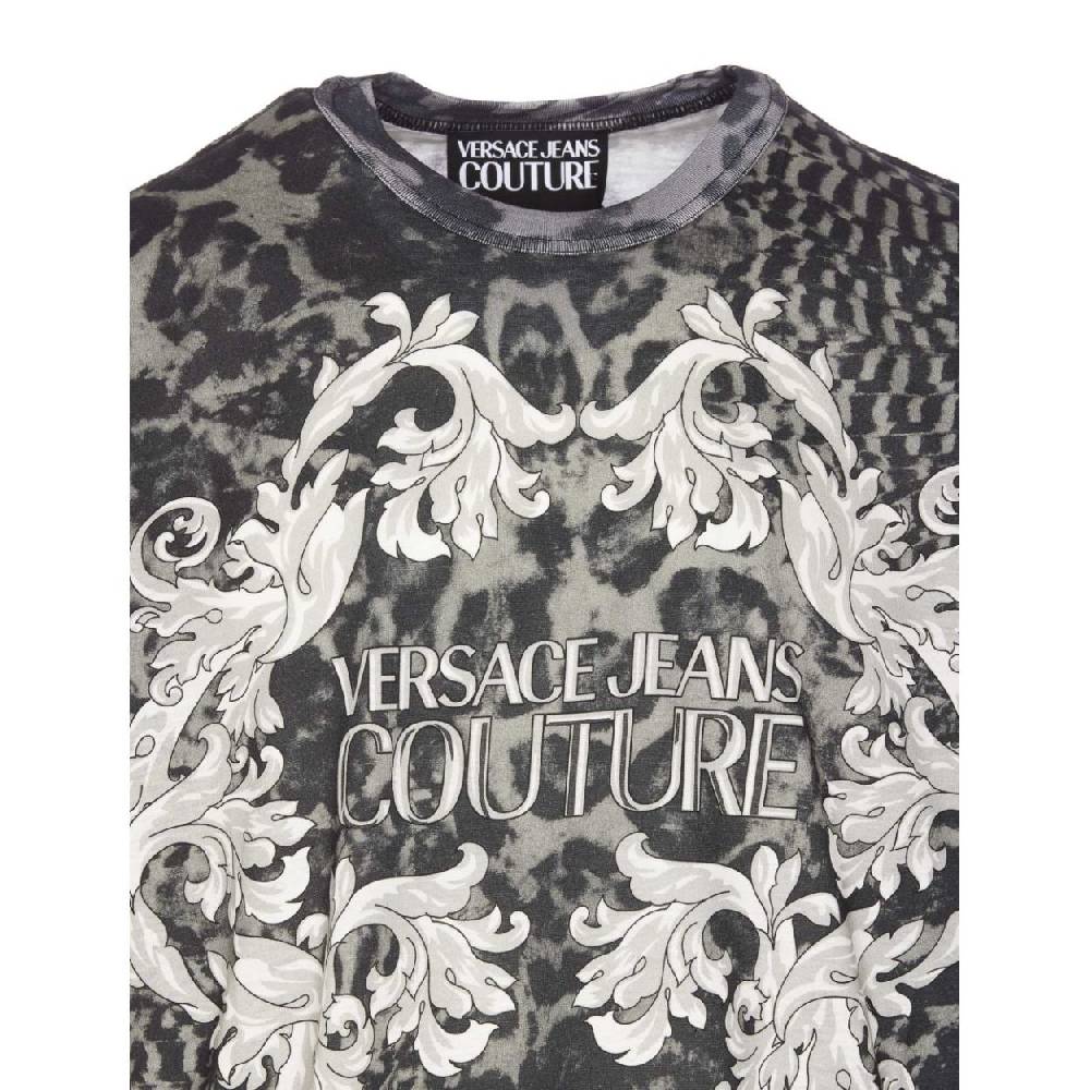 VERSACE JEANS COUTURE  T-Shirt Nera in Cotone Versace Jeans Couture Uomo Shopping Online