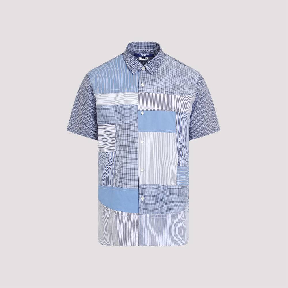 JUNYA WATANABE  Camicia Patchwork Blu in Cotone da Uomo Junya Watanabe Convenienza