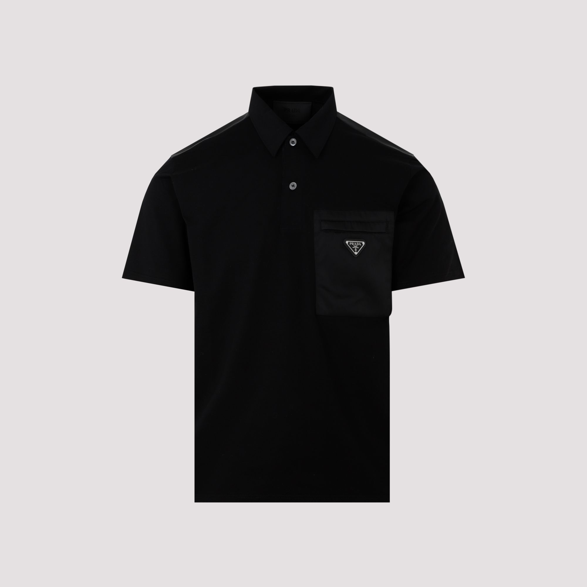 PRADA  Polo Prada in Cotone Nero - Colletto Classico & Logo Novità