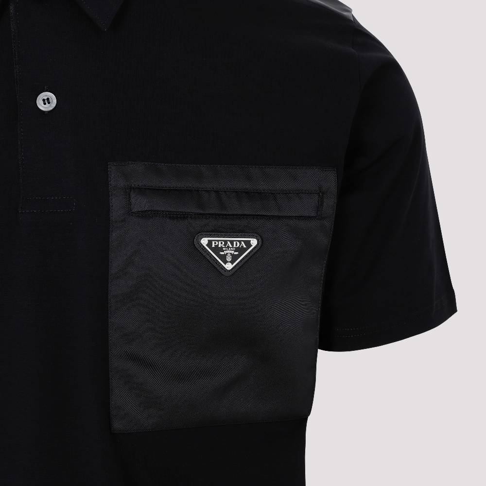 PRADA  Polo Prada in Cotone Nero - Colletto Classico & Logo Novità