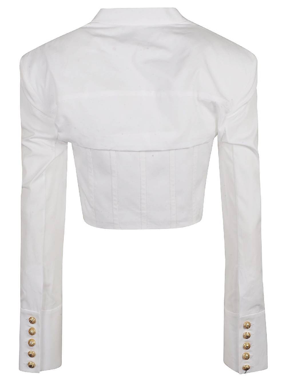 BALMAIN  Camicia Corta di Cotone Bianca BALMAIN da Donna Offerte