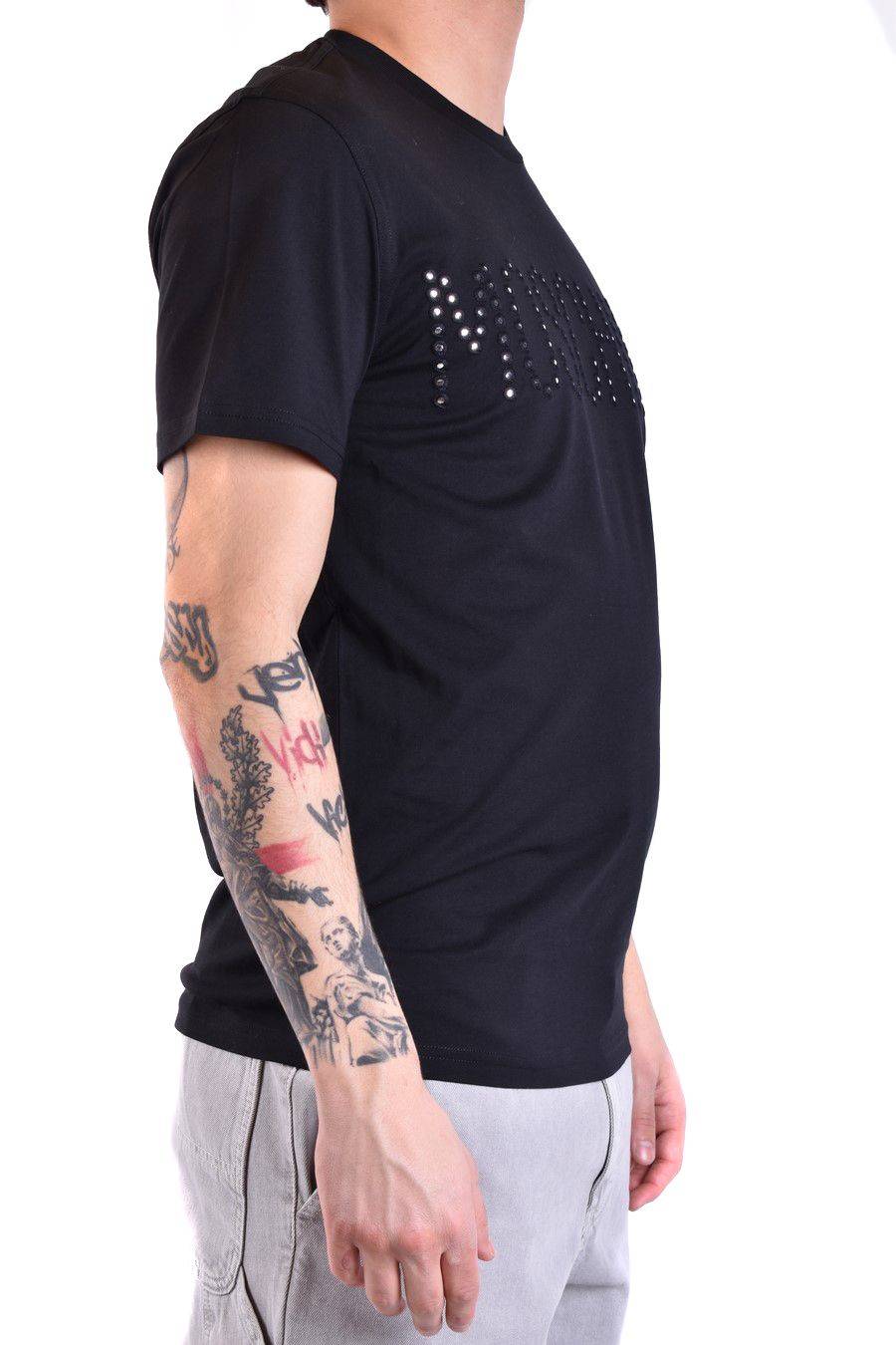 MOSCHINO  T-Shirt Classica in Cotone Nero Moschino Uomo Saldi Di Fabbrica