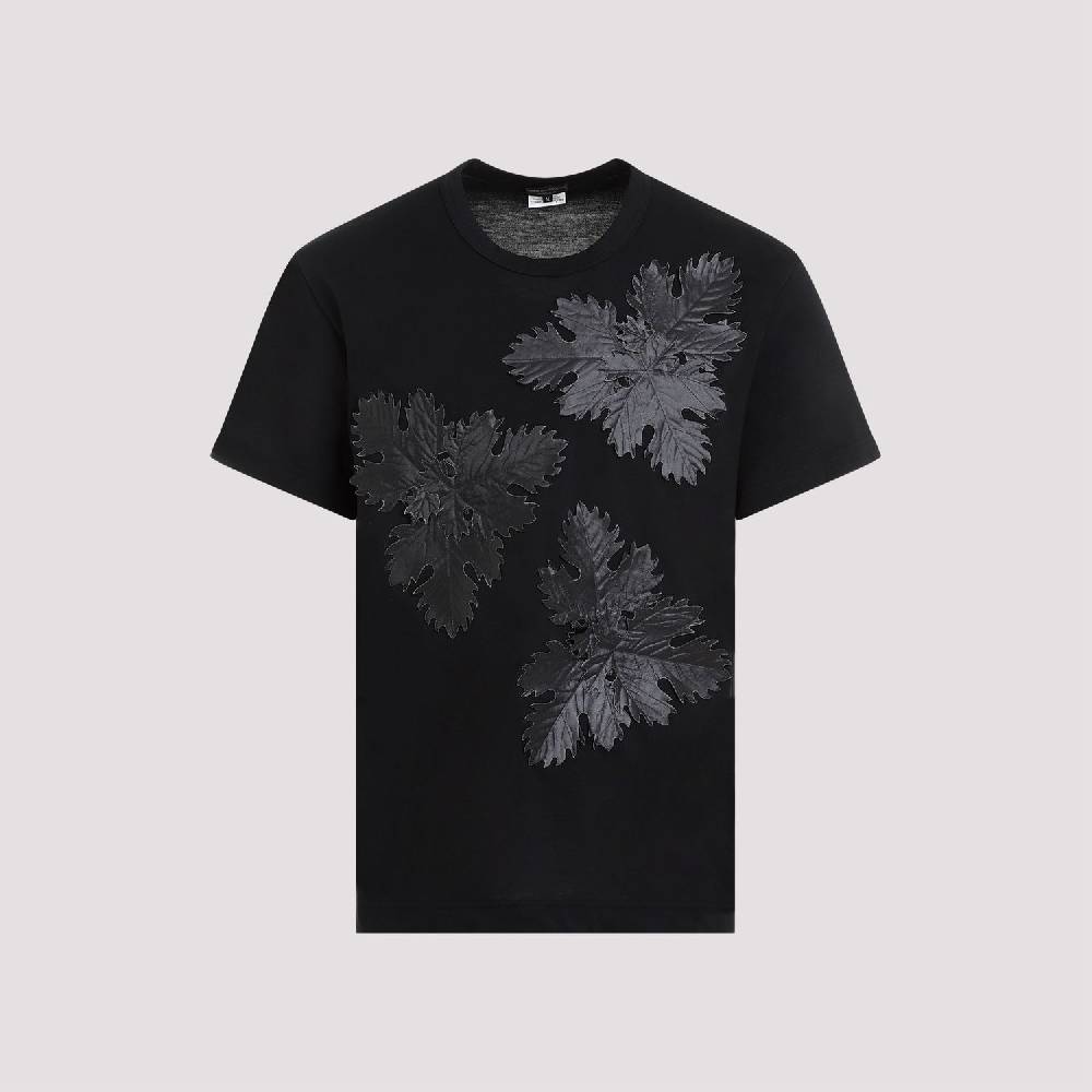 COMME DES GARÇONS  T-Shirt Comme Des Garçons Nero Stampa Foglia Poliestere - Uomo Promozione