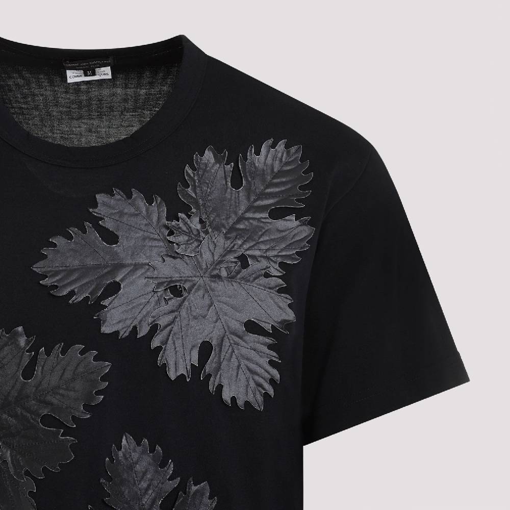 COMME DES GARÇONS  T-Shirt Comme Des Garçons Nero Stampa Foglia Poliestere - Uomo Promozione