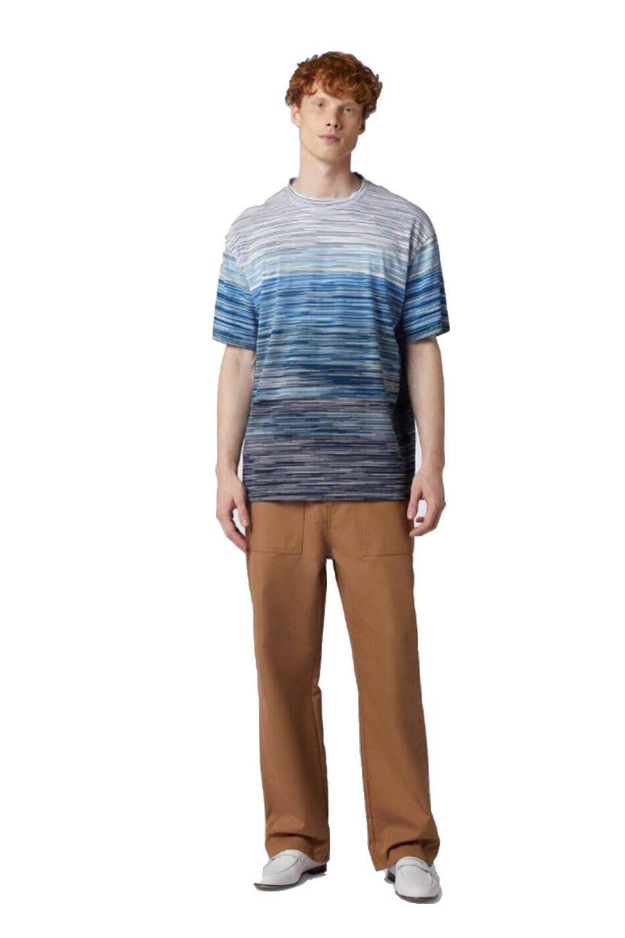 MISSONI  T-Shirt Cotone Blu Uomo Missoni Soddisfazione Garantita