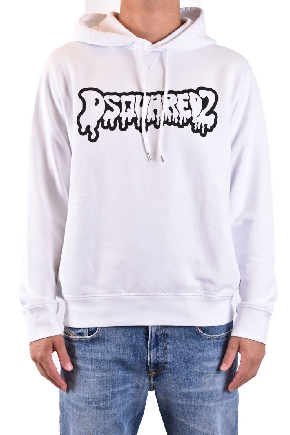 DSQUARED2  Felpa di Cotone Bianca da Uomo DSQUARED2 S74GU0754 Fino Al -60%