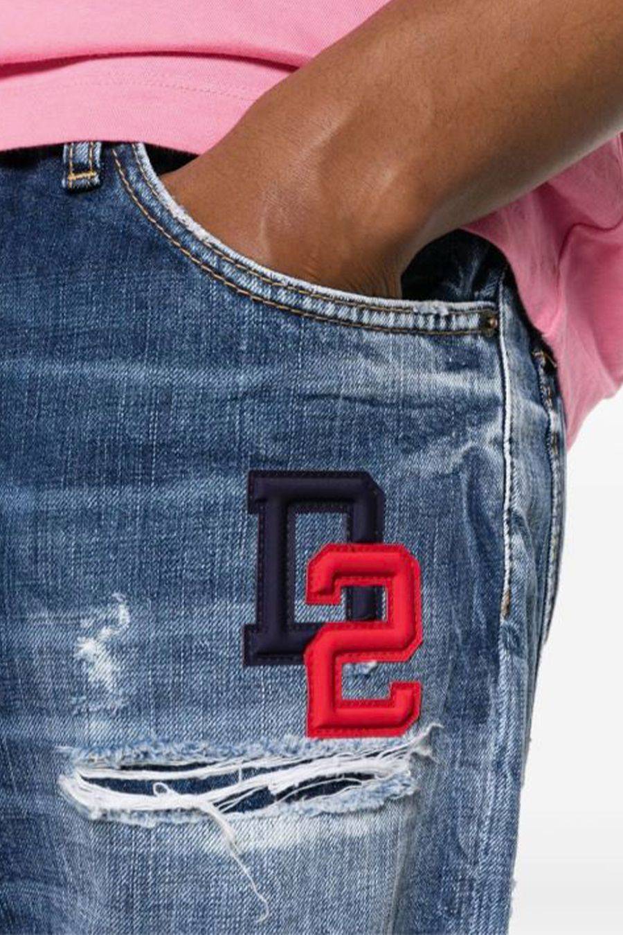 DSQUARED2  Jeans Blu Uomo DSQUARED2 Tessuto Misto Poliestere Cotone Prezzo Ridotto