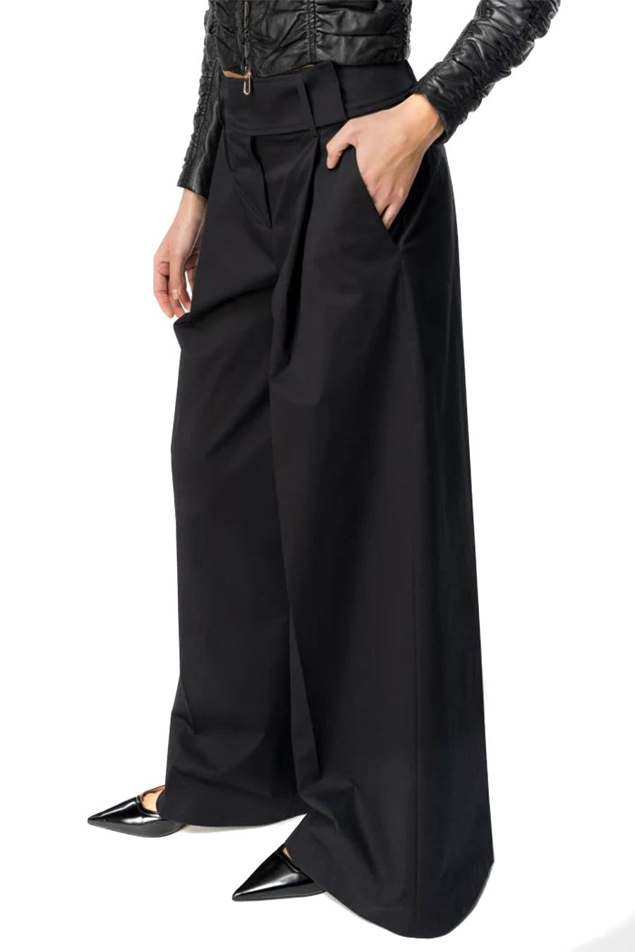 PINKO  Pantaloni Stretch Cotone Nero Donna PINKO Sottocosto
