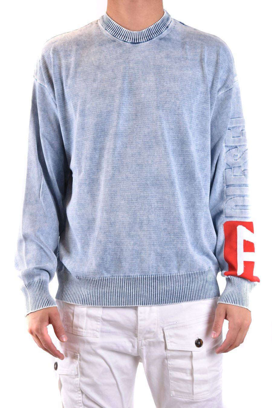 DIESEL  Maglione Diesel Blu Cielo in Cotone 100% Uomo Sconto