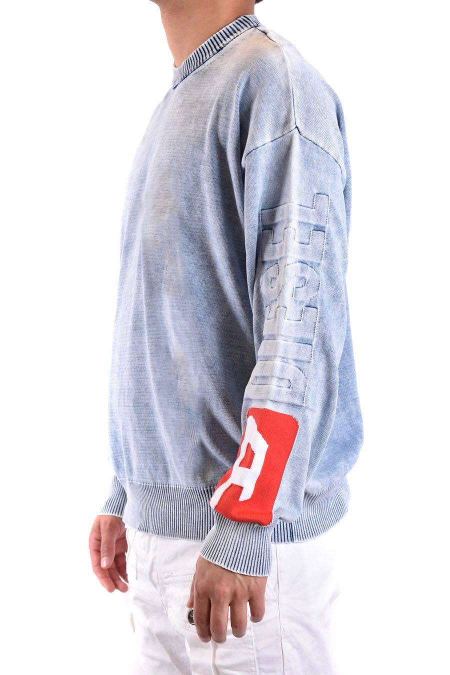 DIESEL  Maglione Diesel Blu Cielo in Cotone 100% Uomo Sconto